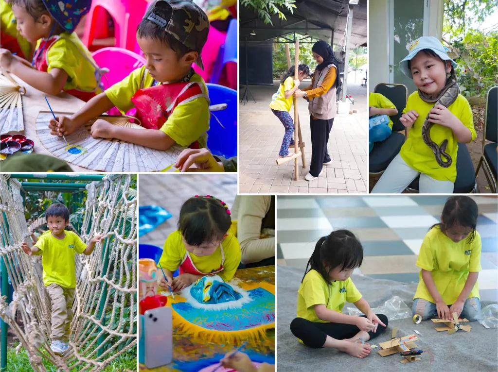 Anak-anak mengikuti aktivitas wisata edukasi di Godongijo, mulai dari melukis, outbound, hingga mengenal satwa, untuk melatih kemandirian sejak dini