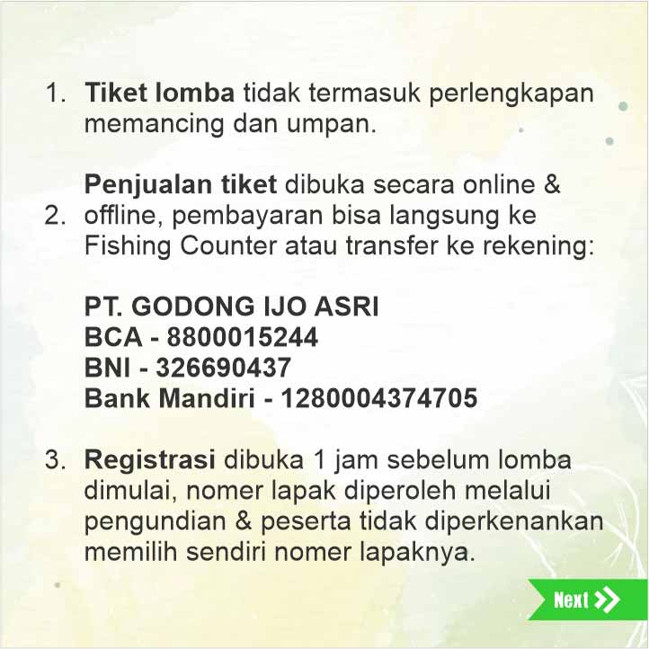 Tiket Lomba Mancing