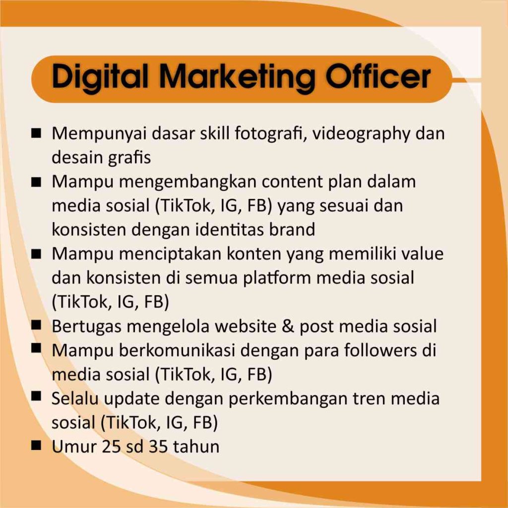 Lowongan Kerja Digital Marketing Officer