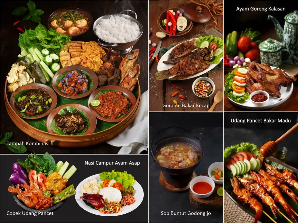 Pilihan hidangan Nusantara di The Waterfall Resto by Godongijo, Depok