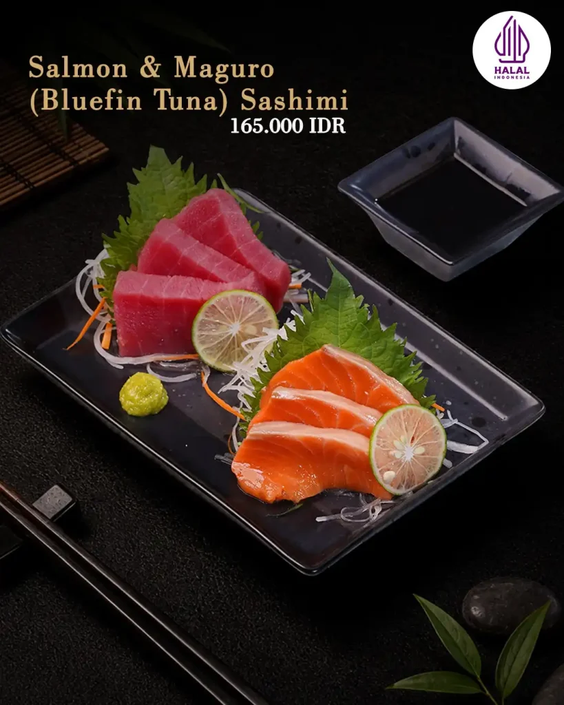 Sashimi Salmon dan Maguro Bluefin Tuna khas The Green Room Godongijo Depok